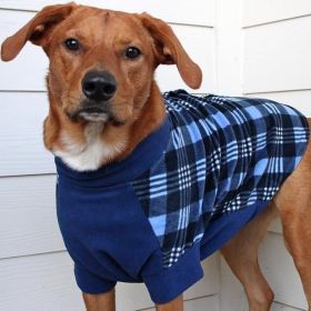 Highline Fleece Dog Coat - Blue Plaid (Option: Size 8)