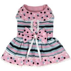 Dots & Stripes Harness Dress - Pink & Teal (Option: X-Small)