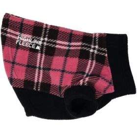 Highline Fleece Dog Coat - Pink and Black Plaid (Option: Size 8)